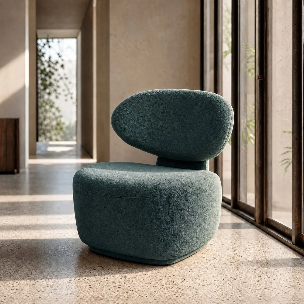 Elegantne roheline minimalistliku disainiga tugitool Torros Verde elutoas