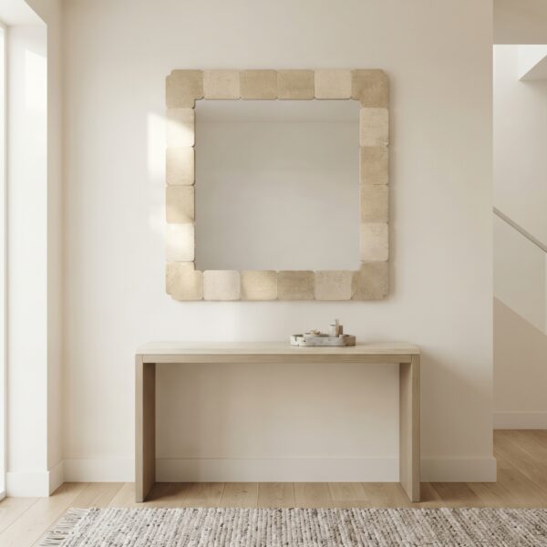 Ruudukujuline beež seinapeegel Mosaic elutoa seinal