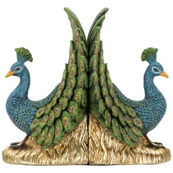 Paabulinnu motiiviga dekoratiivne raamatuhoidja Peacock